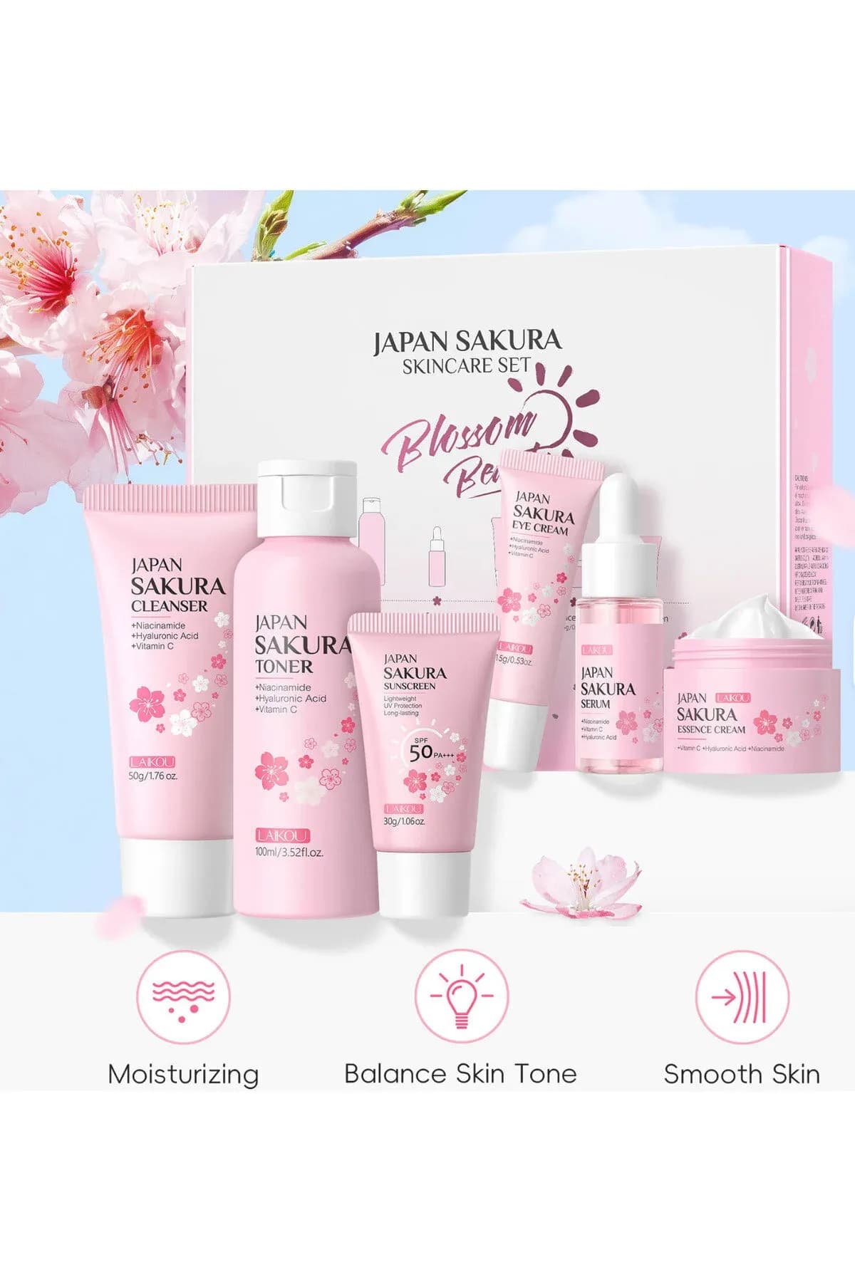 JAPAN SAKURA SKINCARE SET BLOSSOM BEAUTY